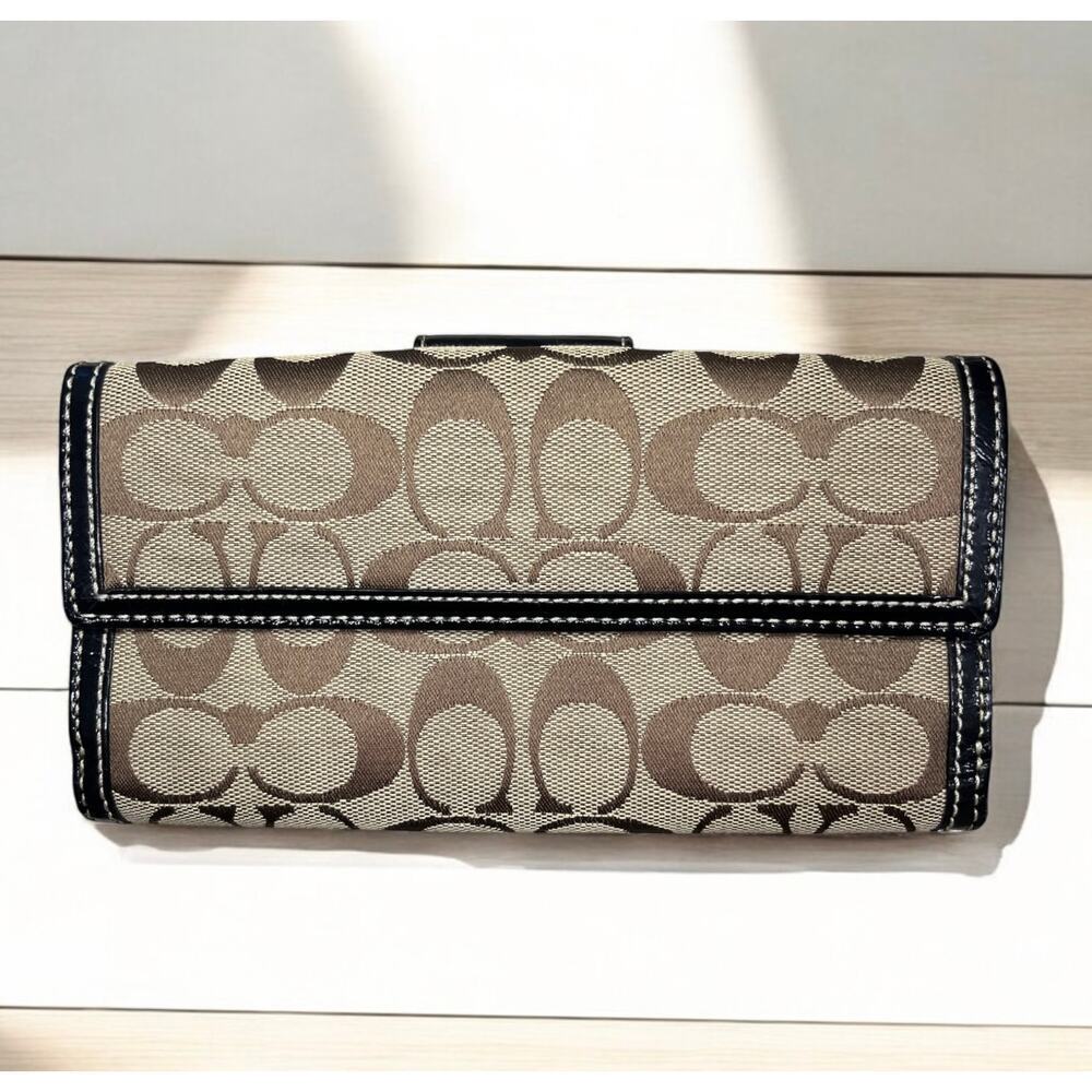 Y2K Coach F16566 Signature Jacquard North South Tote Bag & Wallet - Picture 8 of 15